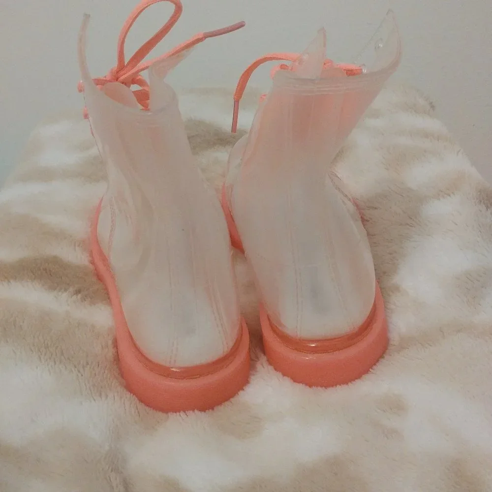 Workshop Ginny Pink Fluorescent Boots Size 36 NWOB